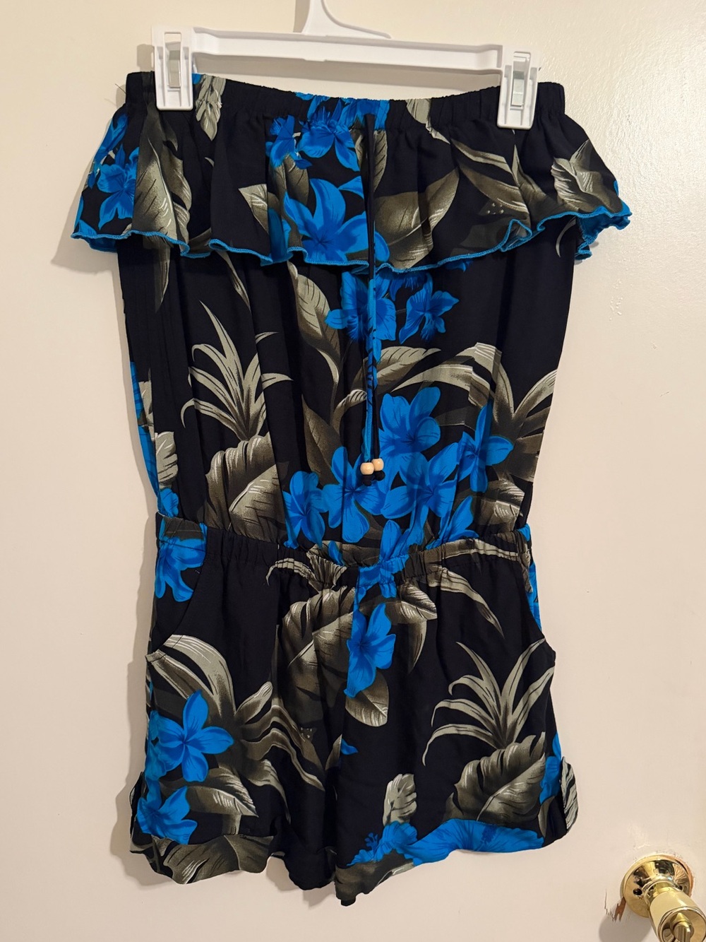 Hawaiian Blue and Black Sleeveless Romper - Hawaii